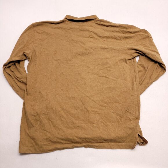 Linea Uomo Casual Collared Long Sleeve Polo Shirt Adult Mens Size 2XL Brown - Picture 9 of 9